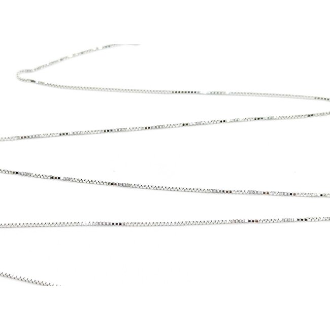 Necklace Box Link Lobster Clasp 14kw .5mm 18" 1.3g 125062015