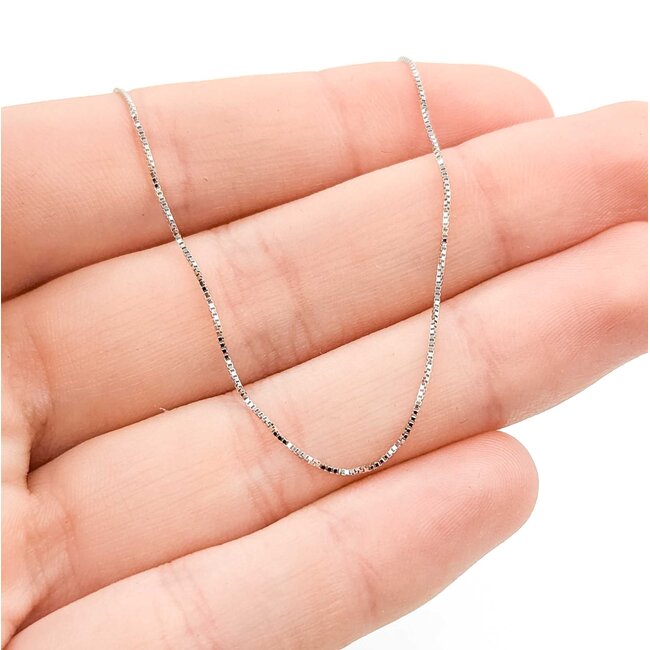 Necklace Box Link Lobster Clasp 14kw .5mm 18" 1.3g 125062015