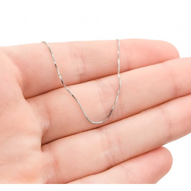 Necklace Box Link Spring Clasp 14kw .6mm 16" 1.1g 125062010