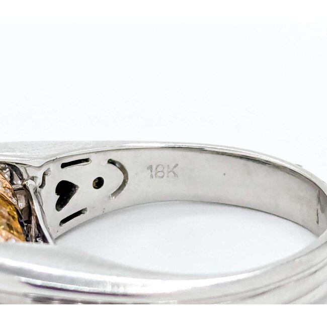 Ring Spinner .35ctw Round Diamonds 1.25ctw Blue/Pink/Yellow Sapphire 18kw 7mm Sz5 8.7g 125060086