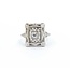 Ring Filigree .10ct Old European Diamond 18kw 15x13mm Sz5 2.9g 125060094