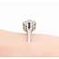 Ring Filigree .33ct European Cut Diamond .08ctw  Sapphire Baguette Accents    18kw 9x10mm Sz7.75 2.4g 125060098
