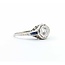 Ring Filigree .33ct European Cut Diamond .08ctw  Sapphire Baguette Accents    18kw 9x10mm Sz7.75 2.4g 125060098