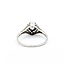 Ring Filigree .33ct European Cut Diamond .08ctw  Sapphire Baguette Accents    18kw 9x10mm Sz7.75 2.4g 125060098