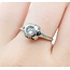 Ring Filigree Milgrain .08ct Old European Diamond .05ctw  Sapphire Accents    18kw 8x9mm Sz7.5 2.4g 125060095