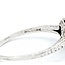 Ring Filigree Milgrain .08ct Old European Diamond .05ctw  Sapphire Accents    18kw 8x9mm Sz7.5 2.4g 125060095