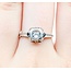Ring Filigree Milgrain .08ct Old European Diamond .05ctw  Sapphire Accents    18kw 8x9mm Sz7.5 2.4g 125060095
