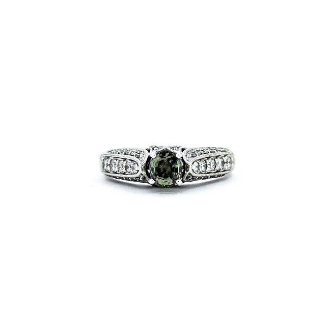 Ring .75ctw Round Diamonds .52ct Alexandrite GIA: 2231585097 14kw sz6 5.5mm 124060228
