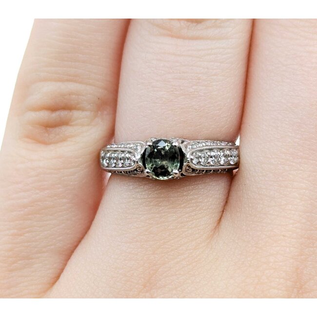 Ring .75ctw Round Diamonds .52ct Alexandrite GIA: 2231585097 14kw sz6 5.5mm 124060228