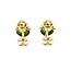 Earrings Stud .60ctw Old Mine Cut Diamonds 16x11mm Jade 9ky 23x11mm 6.52g 225040130