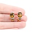 Earrings J-Hoop Omega Back 3.6ctw Bi-Color Sphene 10ky .6x.4" 4.2g 125060151
