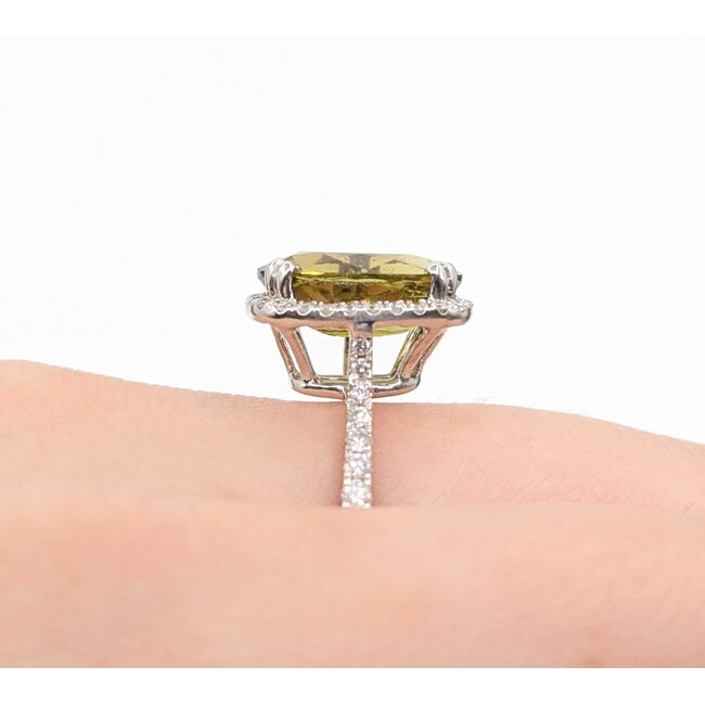 Ring Halo .39ctw Round Diamonds 4.89ct Alexandrite GIA: 5231521444 14kw 14x12mm Sz6.5 3.5g 125060012