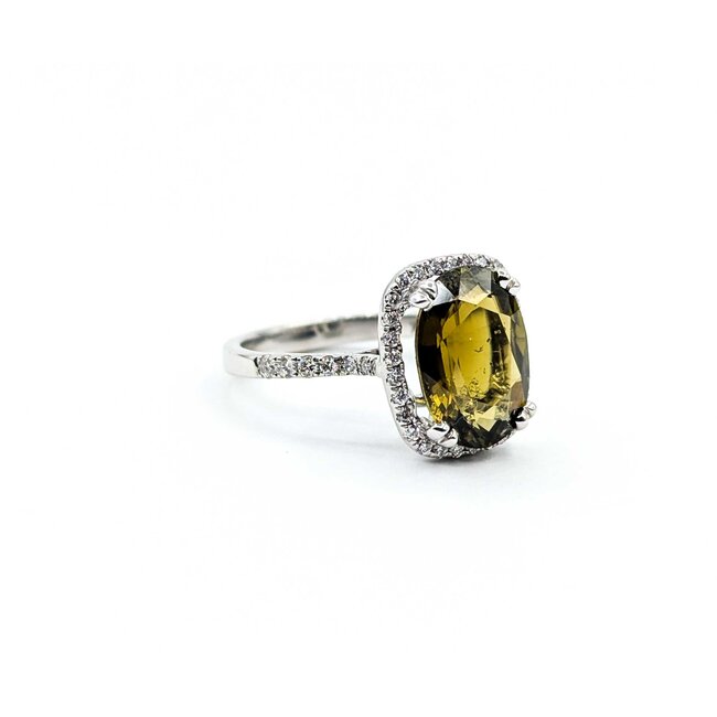 Ring Halo .39ctw Round Diamonds 4.89ct Alexandrite GIA: 5231521444 14kw 14x12mm Sz6.5 3.5g 125060012