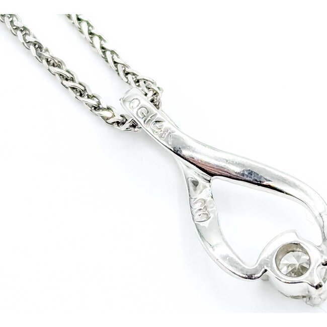 Necklace Solitaire Swirl .20ct Round 14kw 18in 19.7x8.3mm 4.1g 225060033