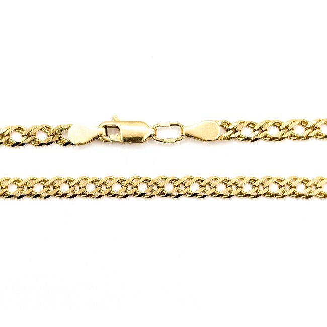 Necklace Double Curb Link Lobster Clasp 14ky 4mm 20" 12.1g 125062048