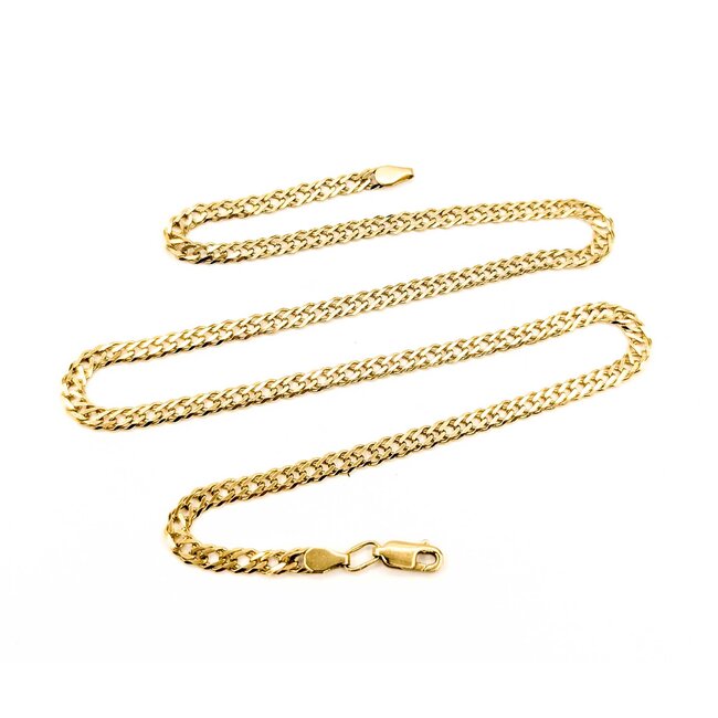 Necklace Double Curb Link Lobster Clasp 14ky 4mm 20" 12.1g 125062048