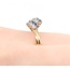 Ring Cluster .20ctw Round Diamonds .18ctw Sapphire 18ky sz8.5 3.25g