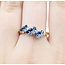 Ring Cluster .20ctw Round Diamonds .18ctw Sapphire 18ky sz8.5 3.25g