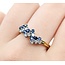Ring Cluster .20ctw Round Diamonds .18ctw Sapphire 18ky sz8.5 3.25g
