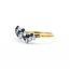 Ring Cluster .20ctw Round Diamonds .18ctw Sapphire 18ky sz8.5 3.25g