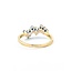 Ring Cluster .20ctw Round Diamonds .18ctw Sapphire 18ky sz8.5 3.25g