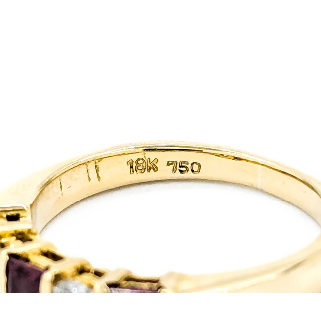 Ring 5-Stone .24ctw round Diamonds .30ctw Ruby 18ky sz5.75 3.9g 225060046