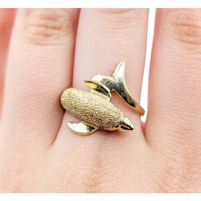 Ring Dolphin 14ky 20mm Sz8 4.5g 125062040