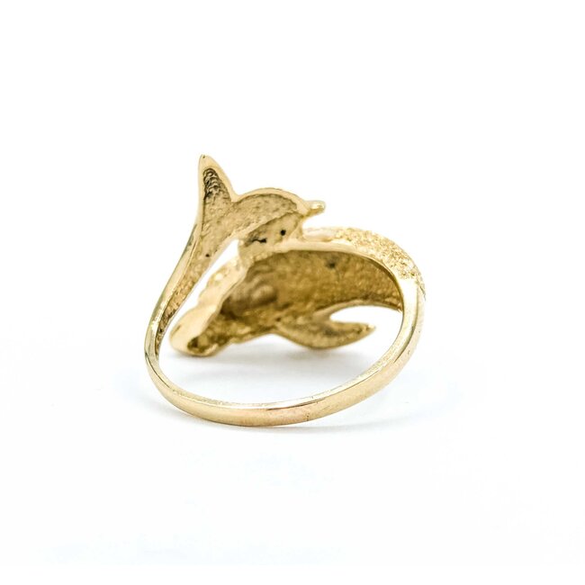 Ring Dolphin 14ky 20mm Sz8 4.5g 125062040