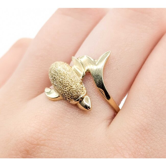 Ring Dolphin 14ky 20mm Sz8 4.5g 125062040
