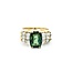 Ring BowTie .75ctw Round & Baguette Diamonds 2.5ct Green Tourmaline 14ky 7.5mm Sz8 7.4g 125060089