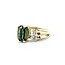Ring BowTie .75ctw Round & Baguette Diamonds 2.5ct Green Tourmaline 14ky 7.5mm Sz8 7.4g 125060089