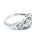 Ring Antique Filigree 3-Stone 1.35ctw Mine Cut Diamonds 18kw Sz6 2.6g 225070002