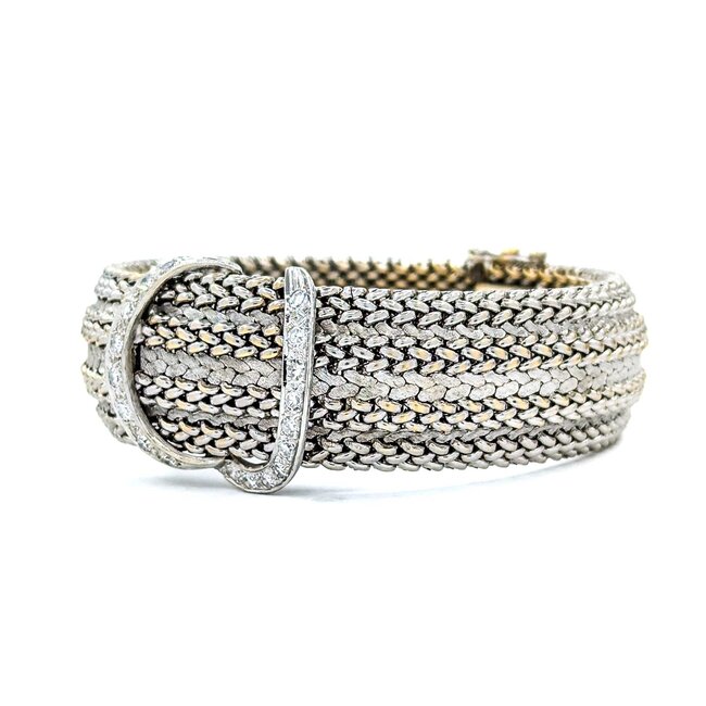 Watch Geneva Manual Wind Vintage .36ctw Round Diamonds 14kw 7" Watch Only 225066602