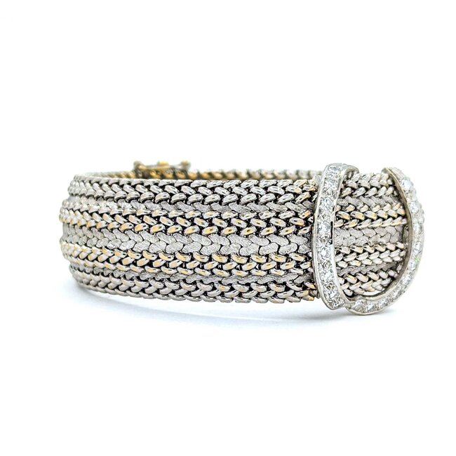 Watch Geneva Manual Wind Vintage .36ctw Round Diamonds 14kw 7" Watch Only 225066602