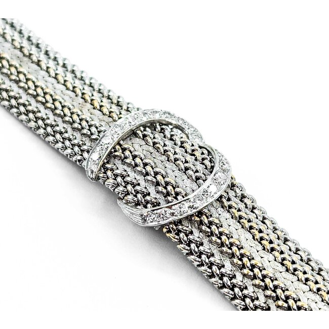 Watch Geneva Manual Wind Vintage .36ctw Round Diamonds 14kw 7" Watch Only 225066602