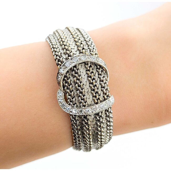 Watch Geneva Manual Wind Vintage .36ctw Round Diamonds 14kw 7" Watch Only 225066602