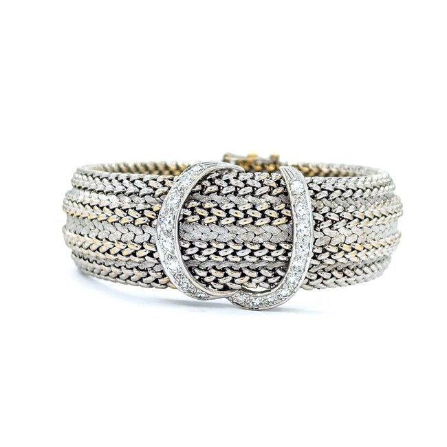 Watch Geneva Manual Wind Vintage .36ctw Round Diamonds 14kw 7" Watch Only 225066602