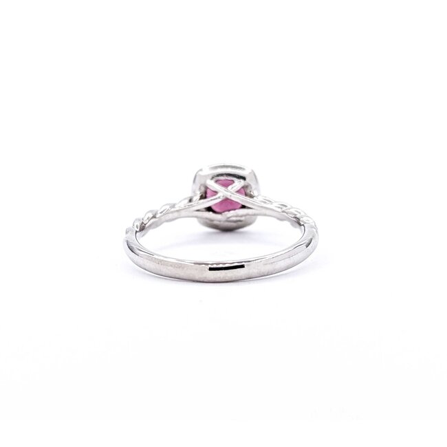 Ring Braided .22ctw Round Diamonds .97ct Spinel 14kw 2.5mm Sz9.25 3.7g 125060062