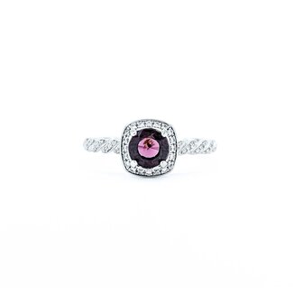 Ring Braided .22ctw Round Diamonds .97ct Spinel 14kw 2.5mm Sz9.25 3.7g 125060062