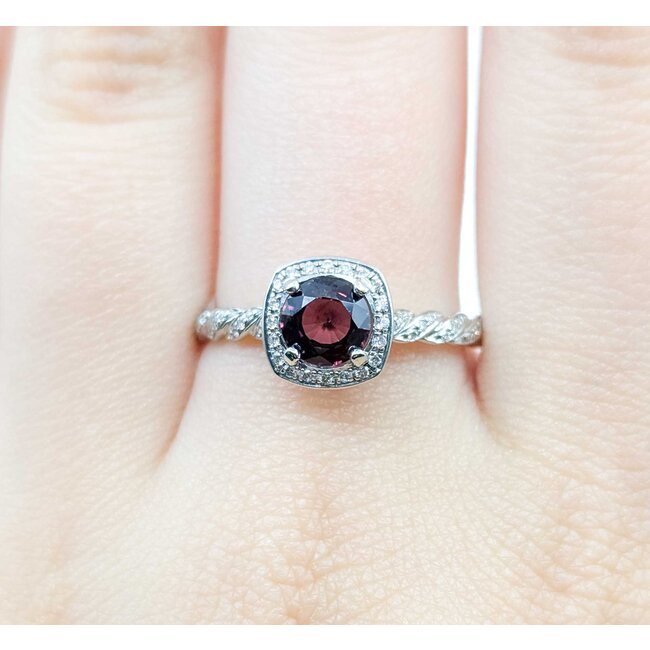 Ring Braided .22ctw Round Diamonds .97ct Spinel 14kw 2.5mm Sz9.25 3.7g 125060062