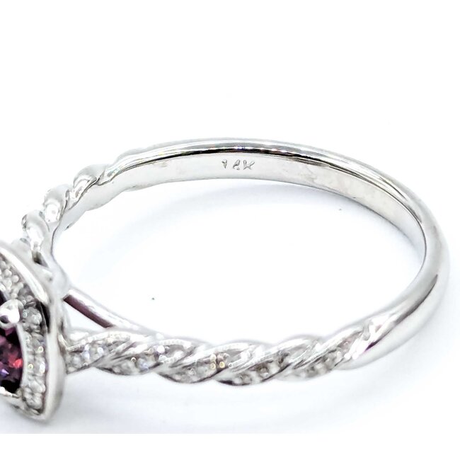 Ring Braided .22ctw Round Diamonds .97ct Spinel 14kw 2.5mm Sz9.25 3.7g 125060062