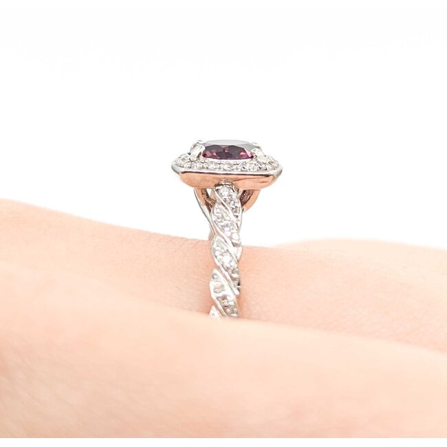Ring Braided .22ctw Round Diamonds .97ct Spinel 14kw 2.5mm Sz9.25 3.7g 125060062