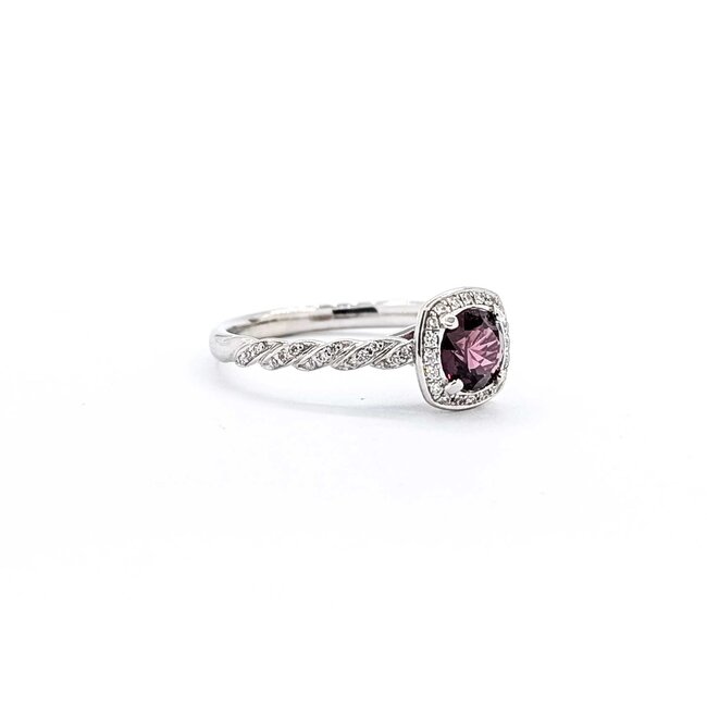 Ring Braided .22ctw Round Diamonds .97ct Spinel 14kw 2.5mm Sz9.25 3.7g 125060062