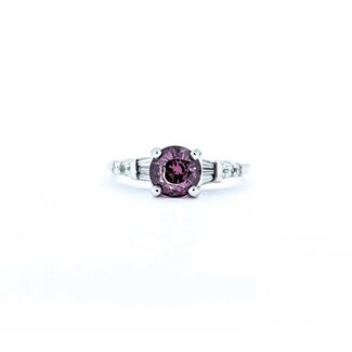 Ring Semi .20ctw Round & Baguette Diamonds 1.30ct Spinel 14kw 3mm Sz6 2.8g 125060060