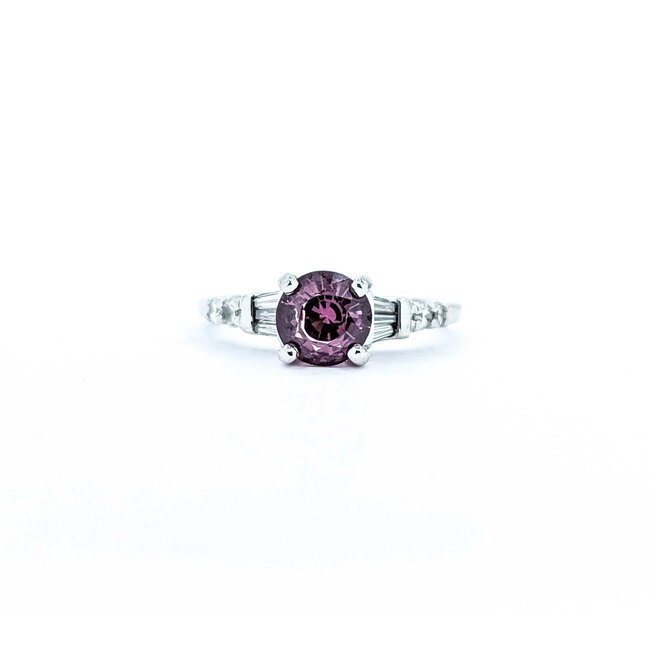 Ring Semi .20ctw Round & Baguette Diamonds 1.30ct Spinel 14kw 3mm Sz6 2.8g 125060060
