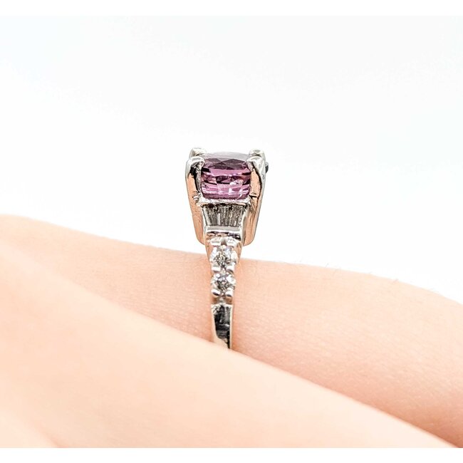 Ring Semi .20ctw Round & Baguette Diamonds 1.30ct Spinel 14kw 3mm Sz6 2.8g 125060060