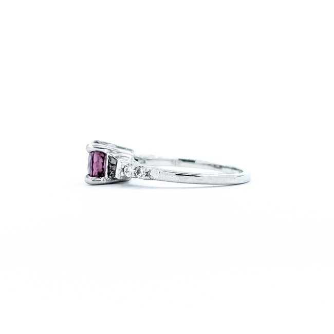 Ring Semi .20ctw Round & Baguette Diamonds 1.30ct Spinel 14kw 3mm Sz6 2.8g 125060060