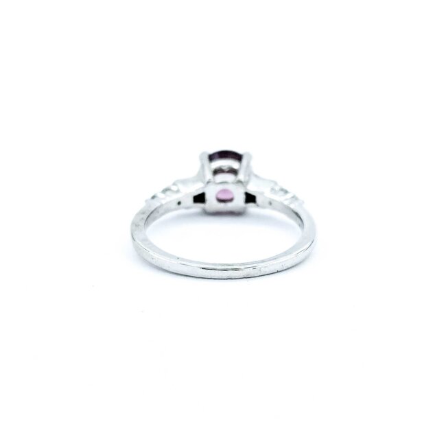 Ring Semi .20ctw Round & Baguette Diamonds 1.30ct Spinel 14kw 3mm Sz6 2.8g 125060060