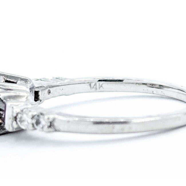 Ring Semi .20ctw Round & Baguette Diamonds 1.30ct Spinel 14kw 3mm Sz6 2.8g 125060060
