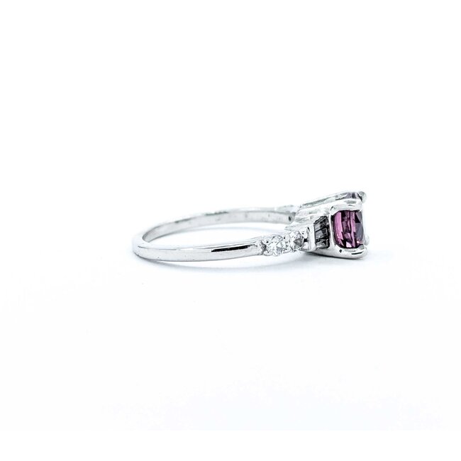 Ring Semi .20ctw Round & Baguette Diamonds 1.30ct Spinel 14kw 3mm Sz6 2.8g 125060060